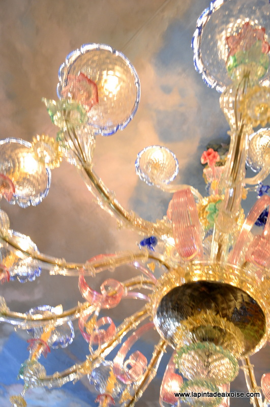 lustre verre murano plafond trompe loeil oeil ciel azur michel ange raphael