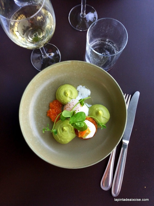 creme d'avocat caviar de saumon oeuf basse temperature